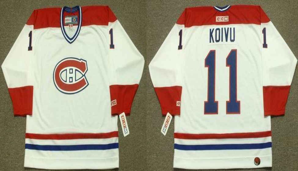 2019 Men Montreal Canadiens 11 Koivu White style #2 CCM NHL jerseys